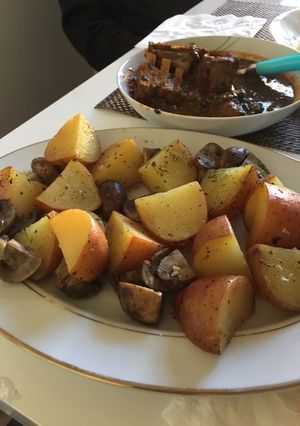 صورة لوصفة بطاطا مع الفطر