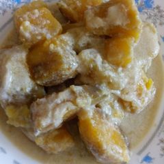 A picture of Sweet potatoes in coconut milk.