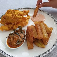 A picture of Masala Fish and Chips.