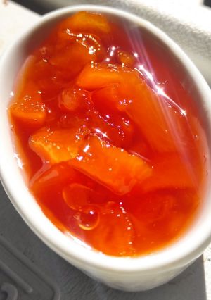Una foto de Mermelada de durazno en cubos