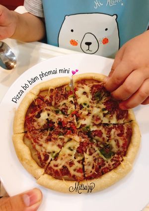 Hình của món Pizza bò băm phomai mini (bé > 1y).