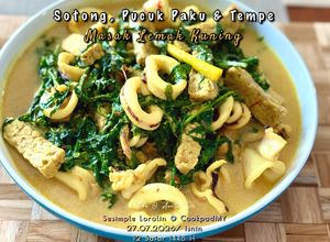 Gambar Sotong, Pucuk Paku & Tempe Masak Lemak Kuning