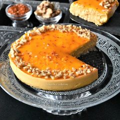 A picture of No bake Spicy Walnut Mango Cheese Cake.