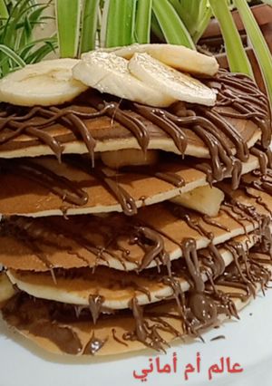 صورة لوصفة بان كيك بالشكولا و الموز