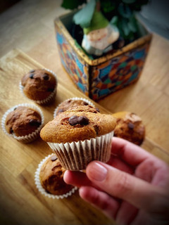 Una foto de Magdalenas de plátano y chocolate (en Thermomix y airfryer)