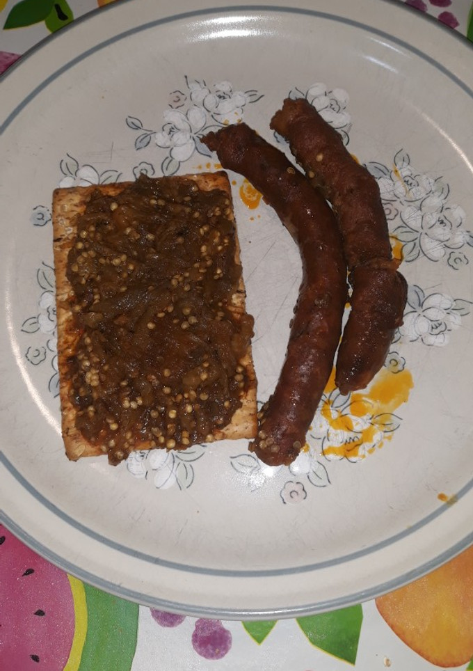 Una foto de Berenjenas al horno aromatizada con chistorra