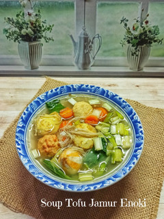 Foto resep Soup Tofu Jamur Enoki