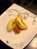 Easy Cheesey Spicy Jerk Egg Soufflé with peppers & bacon
