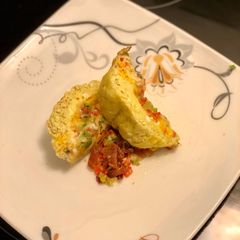 Easy Cheesey Spicy Jerk Egg Soufflé with peppers & bacon A picture of Easy Cheesey Spicy Jerk Egg Soufflé with peppers & bacon.