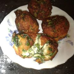 A picture of Palak paneer pakoras.