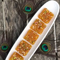 A picture of Mango Coconut burfi.