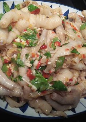 A picture of Chicken feets in Thailand salad.