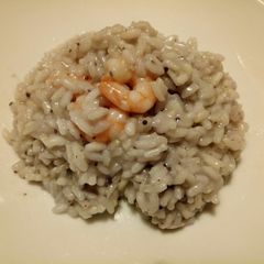 A picture of Risotto gamberi e caviale prawn and caviar risotto 🎄.