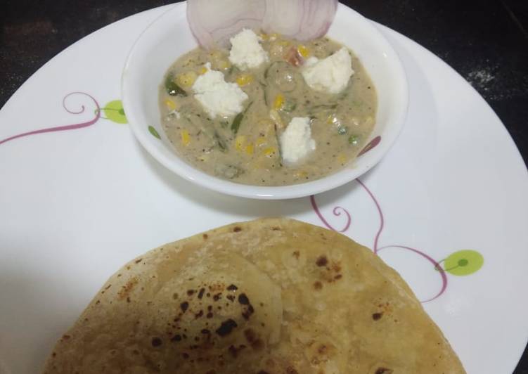 Steps to Make Paneer corn capsicums in white greavy