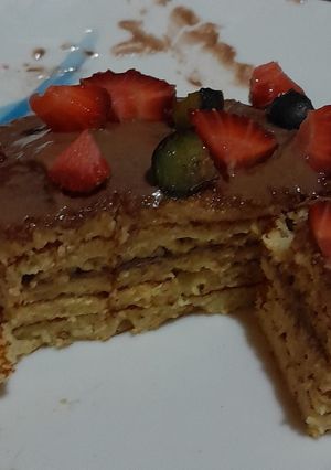 Una foto de Pancake de avena y manzana