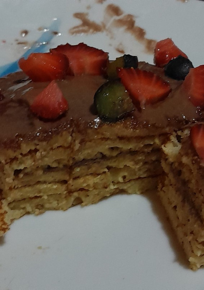 Una foto de Pancake de avena y manzana