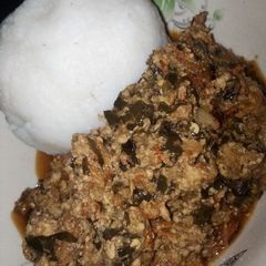 A picture of Awara egusi soup.
