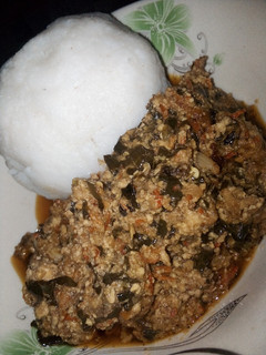 A picture of Awara egusi soup.