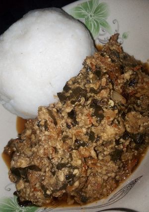 A picture of Awara egusi soup.