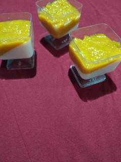 ম্যাঙ্গো - ভ্যানিলা প্যানা কোটা (mango vanilla panna cotta recipe in Bengali) রেসিপির প্রধান ছবি