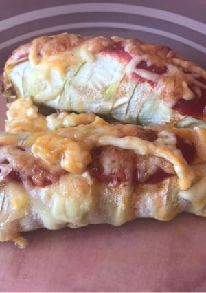 Foto principal de Canelón de Calabacín, relleno de carne en tomate(restos del puchero)