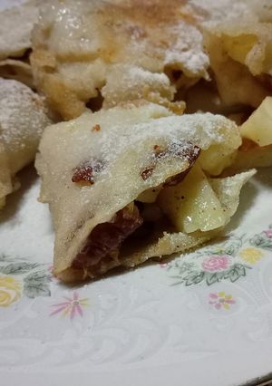 Una foto de Bocados fritos y crocantes con harina de arroz + 🍎＼⁠(ﾟ⁠ｰﾟ
