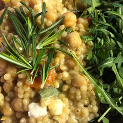 Herby baked feta couscous A picture of Herby baked feta couscous.