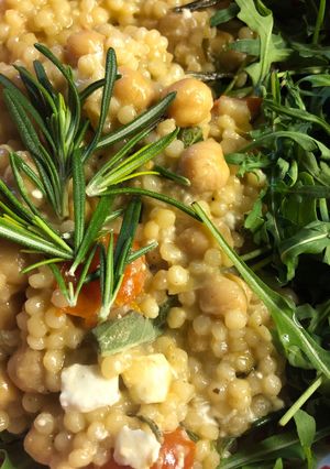 A picture of Herby baked feta couscous.