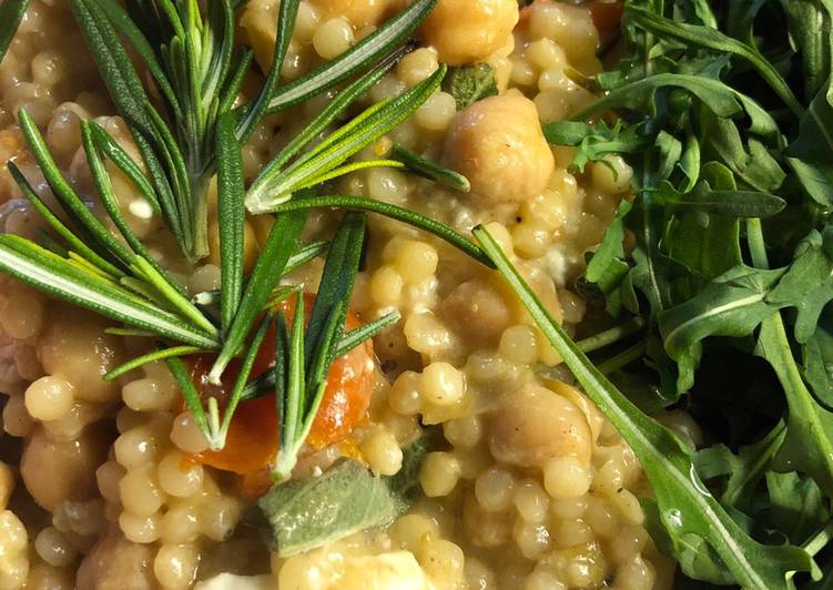Steps to Make Favorite Herby baked feta couscous