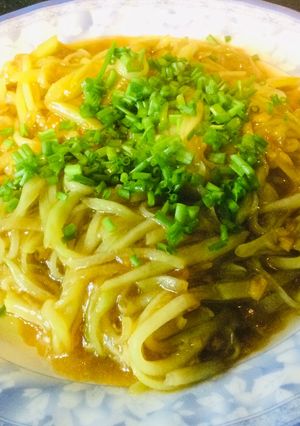 Hình của món Su su xào teriyaki.