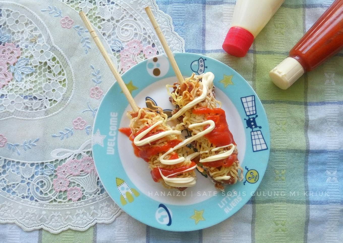 Sausage Rolled Noodles Satay (Indonesian Street Food)