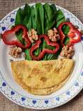 Tortilla francesa u omelette 🥚de 14 gramos de proteína, como parte de un desayuno saludable 🌱