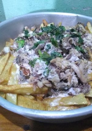 Una foto de Papas a la Caballa con Crema y Verdeo