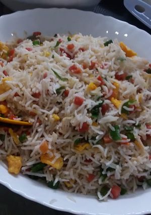 A picture of Egg fried rice.