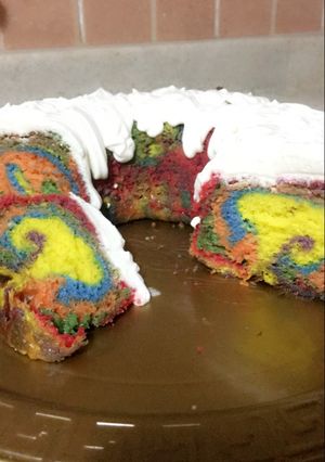 صورة لوصفة الكيكة الملونة 🌈