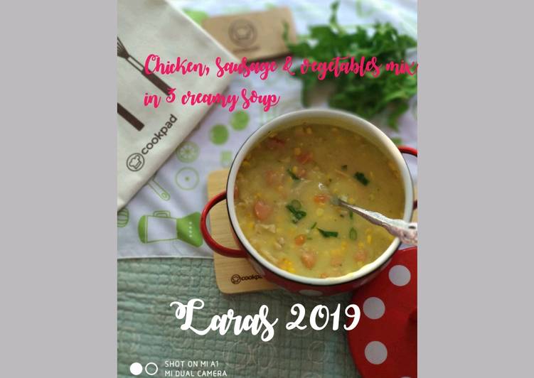 Chicken, sausage &amp; vegetables mix in 3 creamy soup