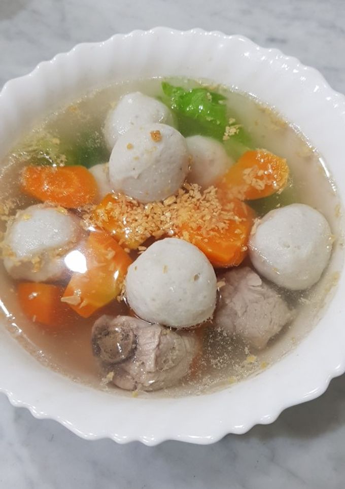 Foto resep Resep sop bakso ikan