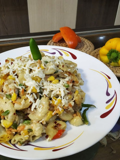 A picture of Pasta with cheese.