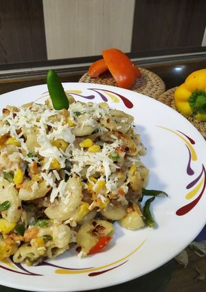 A picture of Pasta with cheese.