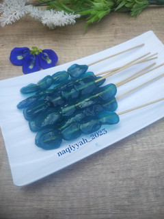 Foto resep 710. Sate manisan kolang kaling bunga telang