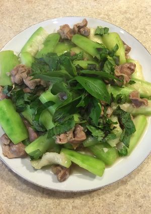 Hình của món Mướp xào mề gà !.