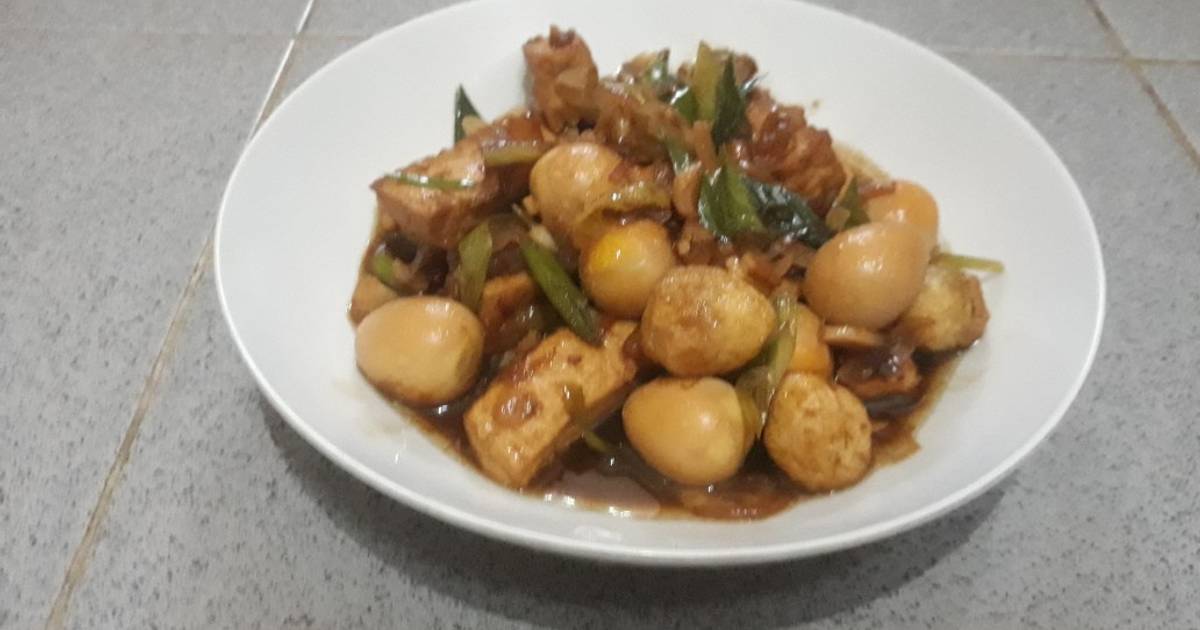 Resep Telur Puyuh Tahu Bumbu Kecap Oleh Ni Ketut Suriasih Cookpad