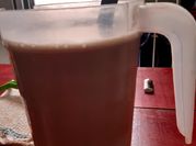 Una foto de malteada chocolate