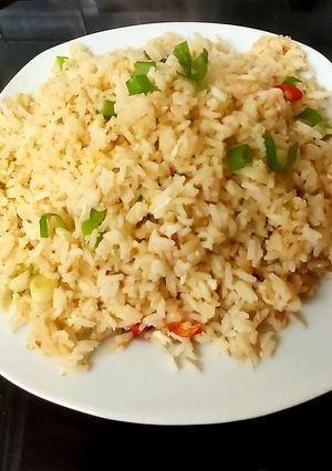 A picture of Spicy hot Egg Fried Rice. 🥰.