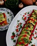 Rollo de puré de papa tricolor