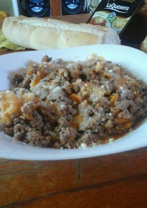 Una foto de Polenta con tuco