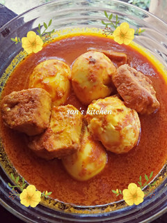 Foto resep Tahu telur masak santan pedas