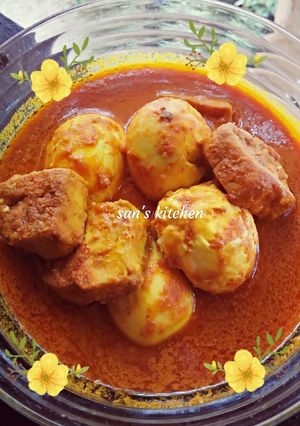 Foto resep Tahu telur masak santan pedas