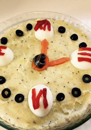 Una foto de Puré de patatas con queso y mostaza