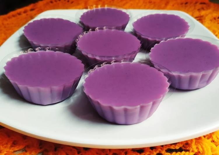 Cara Gampang Menyiapkan Puding ubi ungu susu Anti Gagal